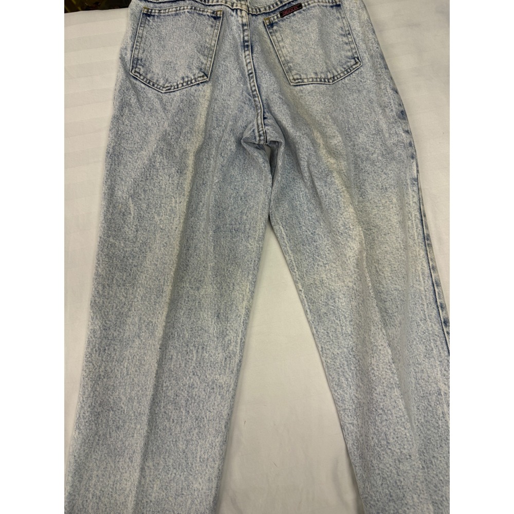Vintage 80s Sasson Acid Wash High Waisted Ankle Zip Jeans Light Blue Denim 28 - Picture 7 of 14